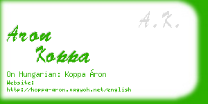 aron koppa business card