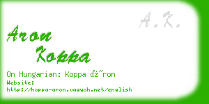 aron koppa business card